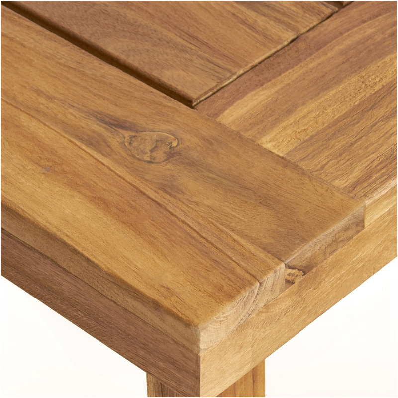 Table de salle à manger d'extérieur en bois d'acacia de 69 po, finition sablée naturelle