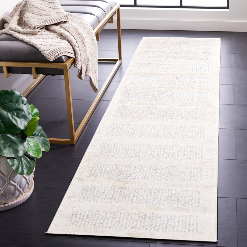 Tapis à motif géométrique Katoya Performance, Tapis de couloir 2 pi 2 po x 8 pi