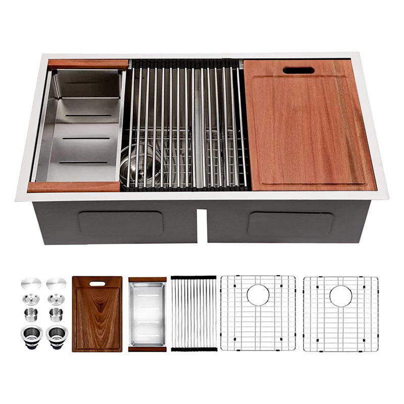 30'' L Double Bowl Stainless Steel Kitchen Sink