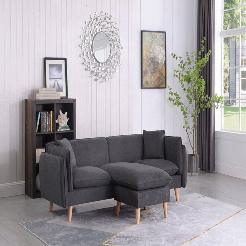 Canapé modulaire en tissu gris foncé Brayden
