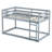Grey Solid Rubber Wood Twin Over Twin Loft Bed with Ladder & Strengthened Slat Platform – Durable Kids & Teens Furniture-321350831