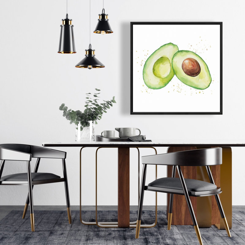 Reproduction d'avocat aquarelle sur toile, H 24 po x l 24 po