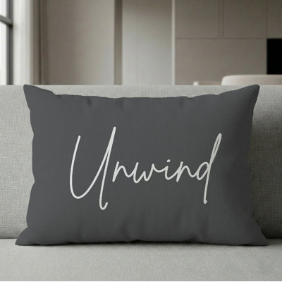 Unwind Pillow 16"X12" Charcoal