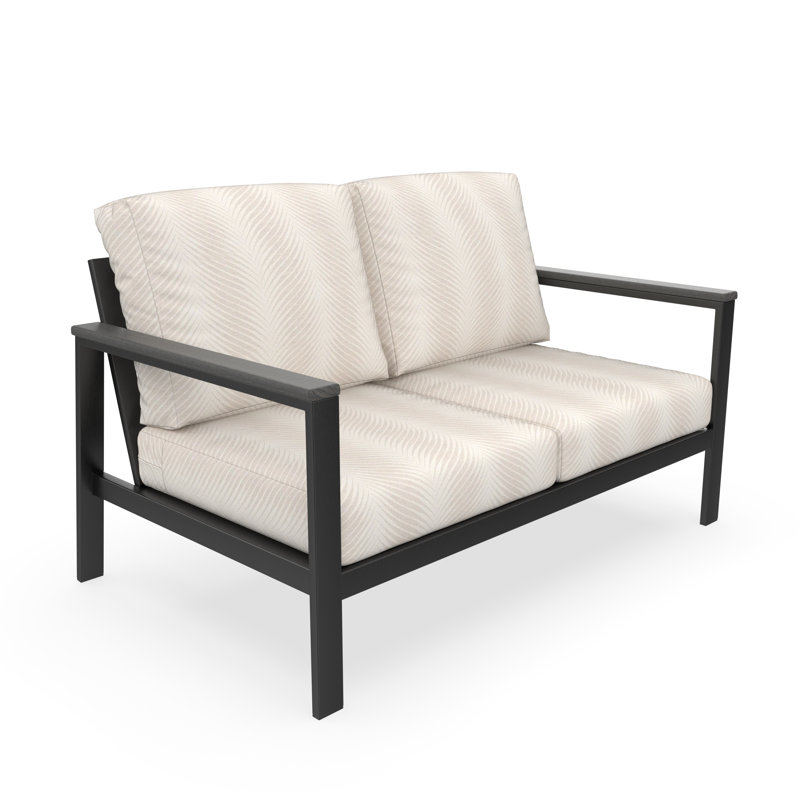 Townsend Loveseat with Sunbrella® Cushion, Sunbrella Calm Laurel, Brown
