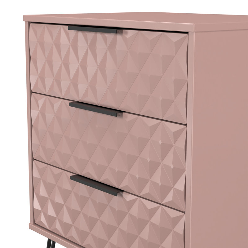 Talita 58cm W 3 - Drawer Chest of Drawers, Pink