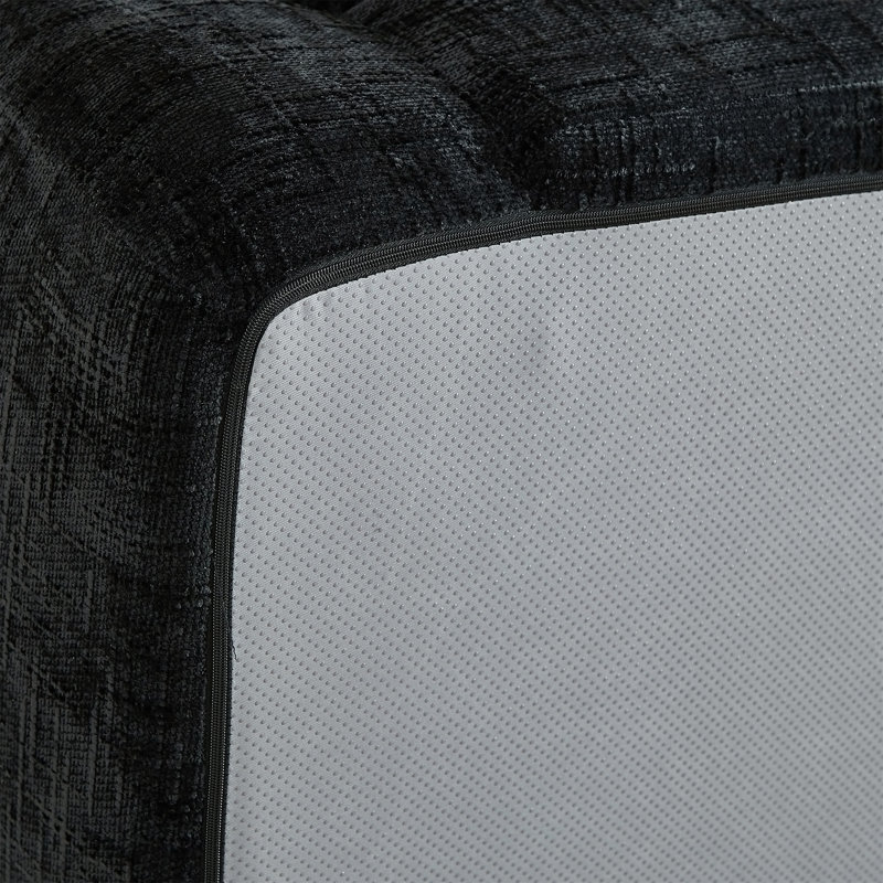 Fauteuil inclinable convertible incurvé de 86 pouces, Chenille noir