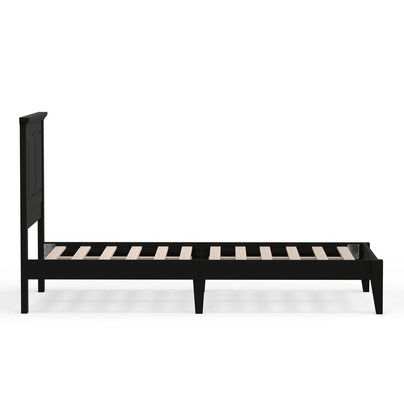 Markovich Solid Wood Platform Bed, Black, Twin