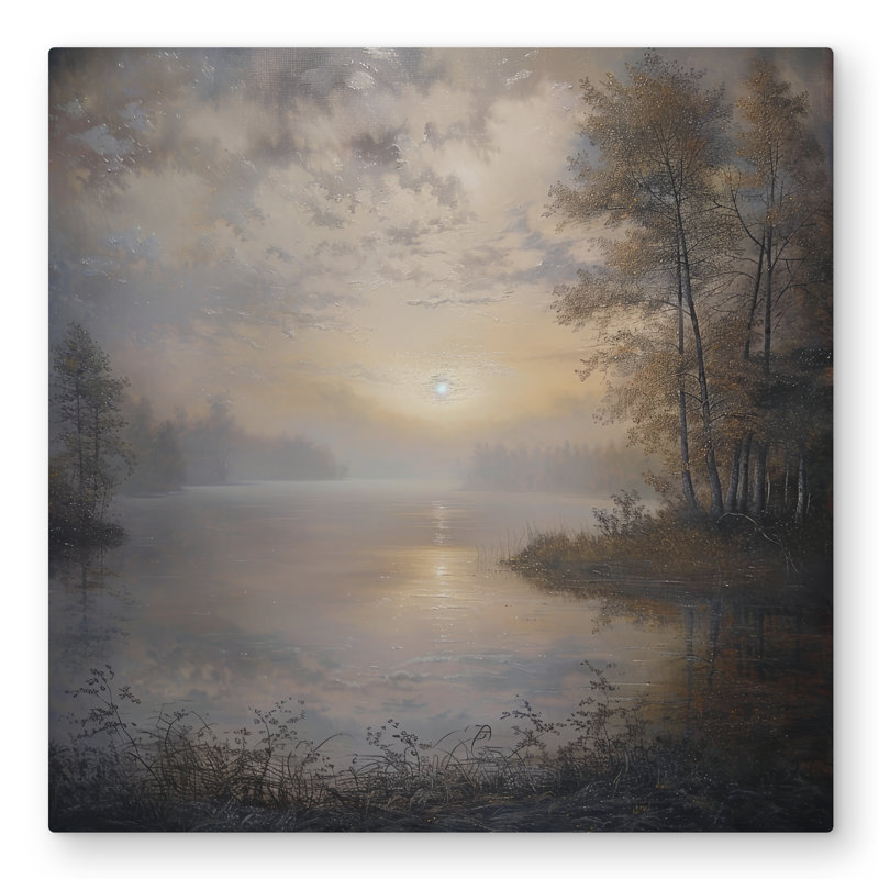 Misty Sun - Gray Metal Print for Stylish Home Decor
