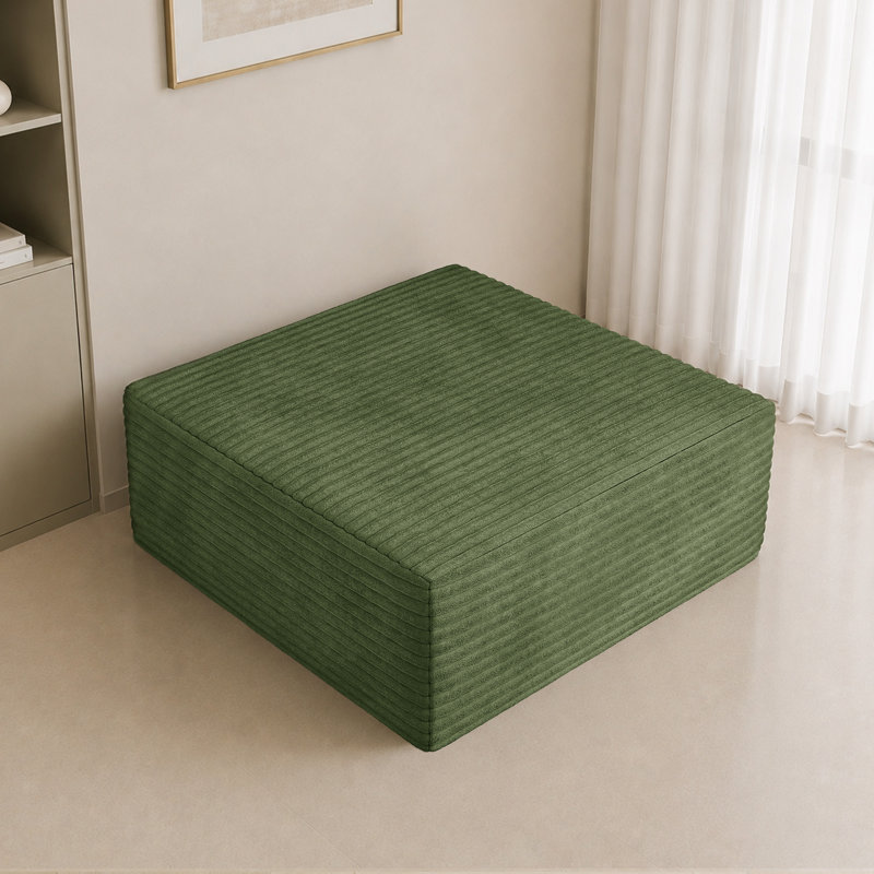 1 Seater Corduroy Sectional, Green