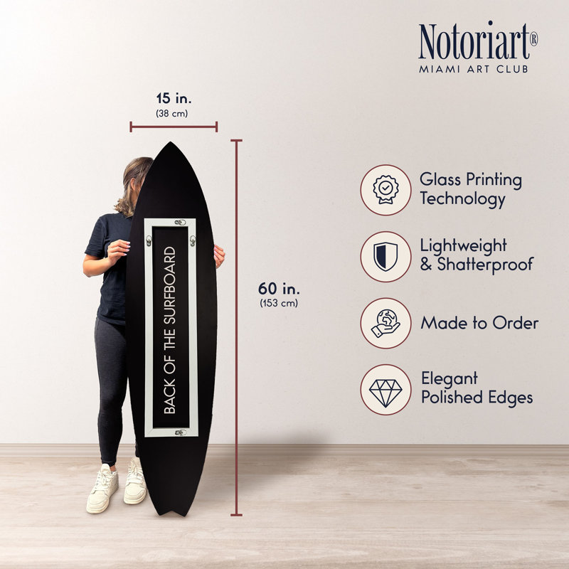Coastal Blue and White Acrylic Surfboard Wall Art