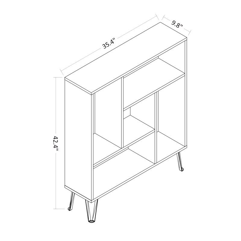 Jayvianna Geometric Bookcase, Oak/White