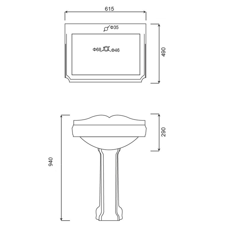 Latitude Run Roquemore 615mm L x 490mm W White Ceramic Rectangular Sink with Overflow