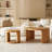 Round Nesting Coffee Table Set Of 2,31.5" Large & 18" Small Low Tables With Wood Look Top,Space-Saving Side Tables For Living Room,Bedroom,Office,Minimalist Center Table Set(Nature Wood)-1008632766