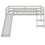 Lit mezzanine simple gris avec glissoire en bois massif pour un espace de détente-1705039473