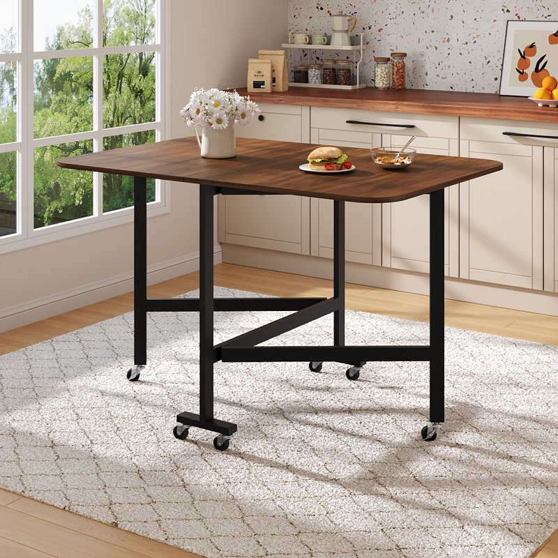 Oval Metal Base Dining Table, Brown, Black