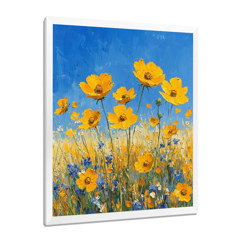 Beadnell - Floral Canvas Prints, H 20 po x l 12 po, Reproduction encadrée sans passe-partout, Blanc