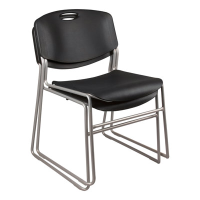 Heavy-Duty Plastic Armless Stacking Chair with Contoured Back