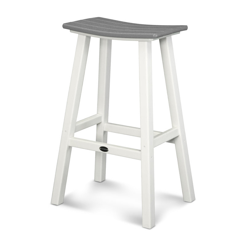 Tabouret de bar 30 po POLYWOOD Contempo, Blanc, Gris ardoise
