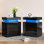 Bhhatu High Gloss Led Nightstand With Charging Station