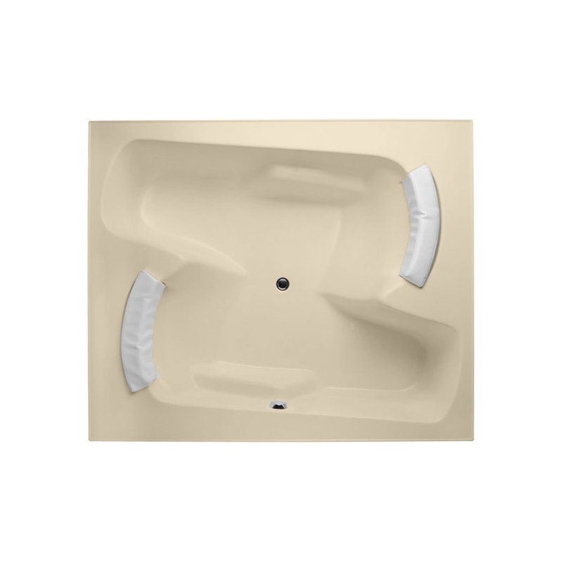 Penthouse 72'' L Soaking Bathtub, Bone, Polished Nickel