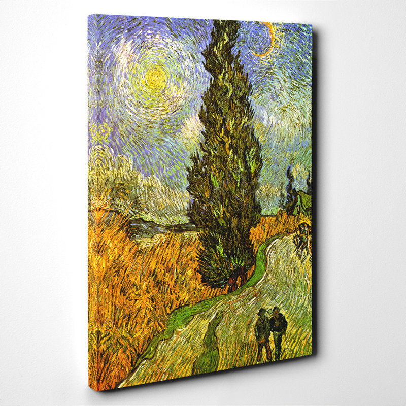 Cypress Road by Vincent van Gogh - Wrapped Canvas, 100cm H x 70cm W