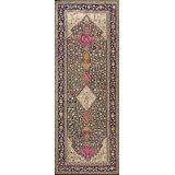 Mid 19th Century Antique Caucasian Long and Narrow Wide Galley Karabagh Rug