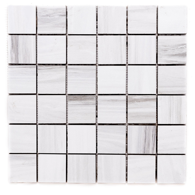 Soho 12" x 12" Porcelain Marble Look Mosaic Wall & Floor Tile, Silver