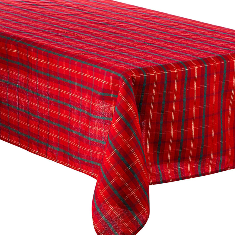 Christmas Rectangular Tablecloth Scottish Tartan - 90in