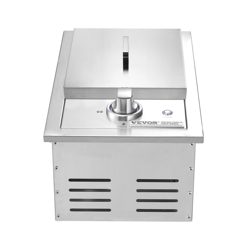 Brûleur latéral à gril simple, brûleur latéral au propane liquide de 17 000 BTU pour la cuisine extérieure, convertible au gaz naturel, brûleurs de gril simples encastrés en acier inoxydable 304 avec DEL pour îlot de barbecue