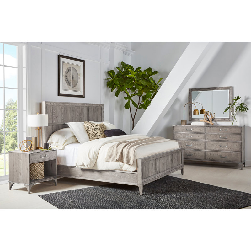 Hantz Solid Wood Low Profile Standard Bed, Grand, Ashen