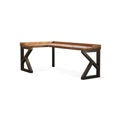 Walnut L-Shaped Solid Wood  desk by Groove Interior