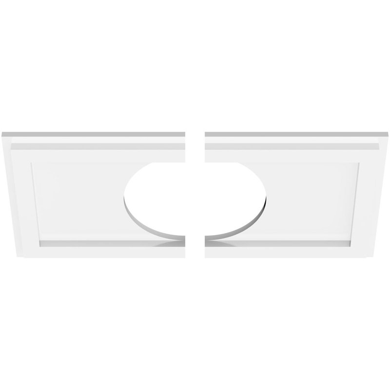 20"W x 10"H x 7"ID x 7"C x 1"P Rectangle Architectural Grade PVC Contemporary Ceiling Medallion, Two Piece