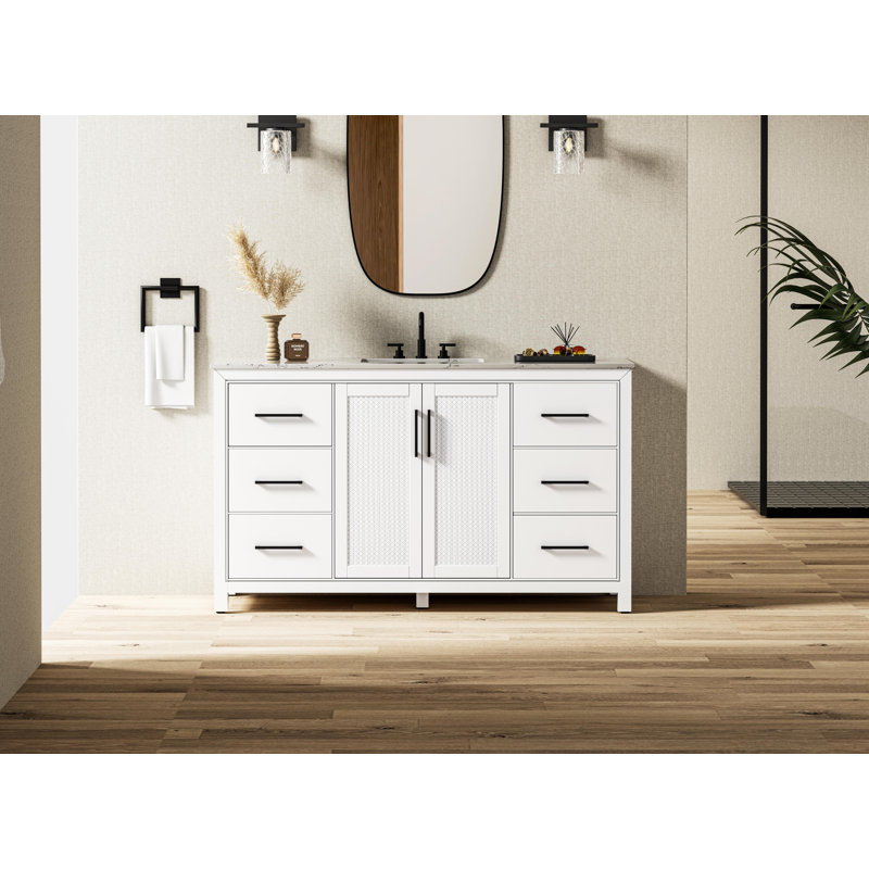 60 inch Single Bathroom Vanity, White