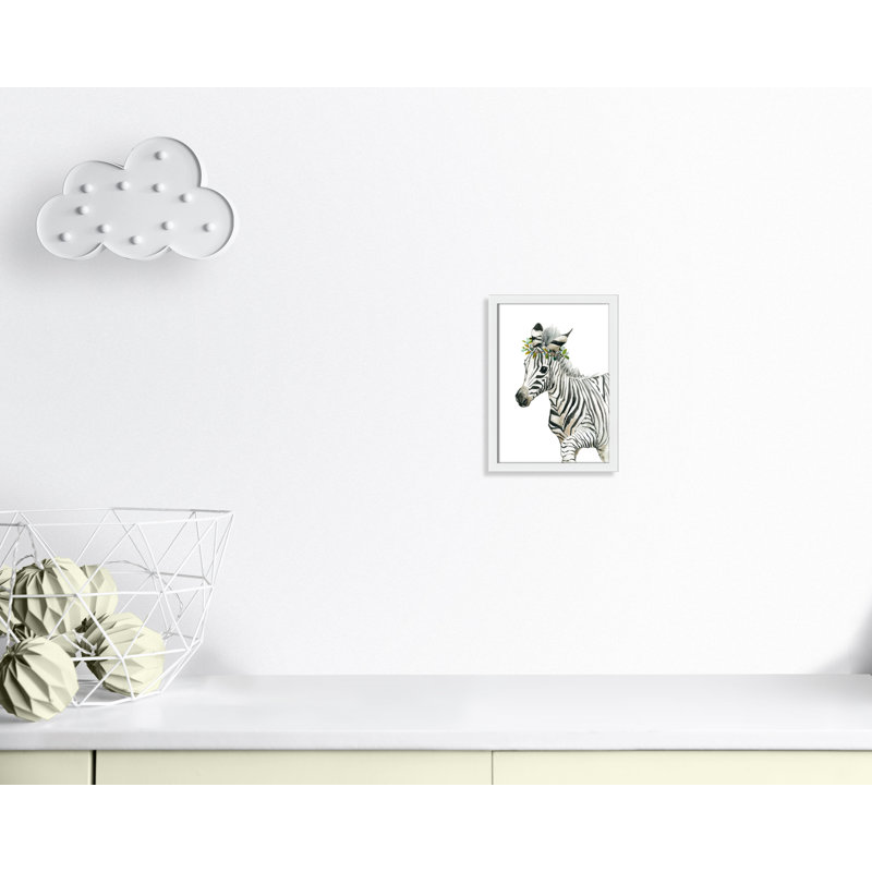 «Savannah Zebra», art encadré, H 15 po x l 11 po x P 1,18 po, Cadre blanc