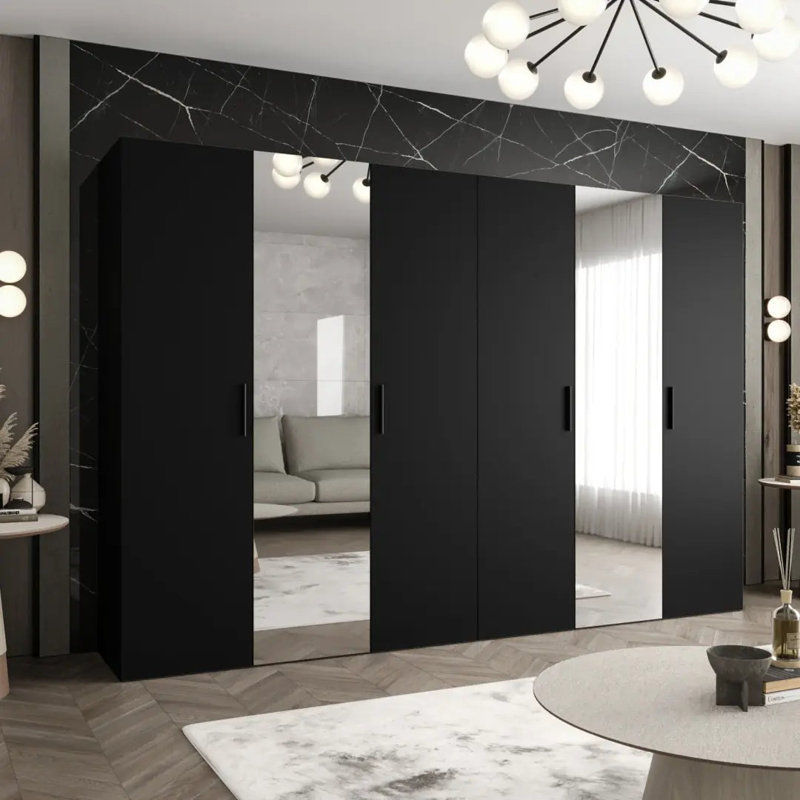 Bidle Manufactured Wood Wardrobe, Black
