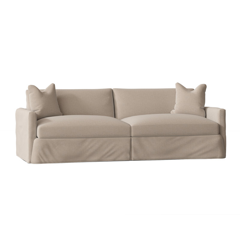 Hartig 94'' Slipcovered Sofa, Indy Linen Performance