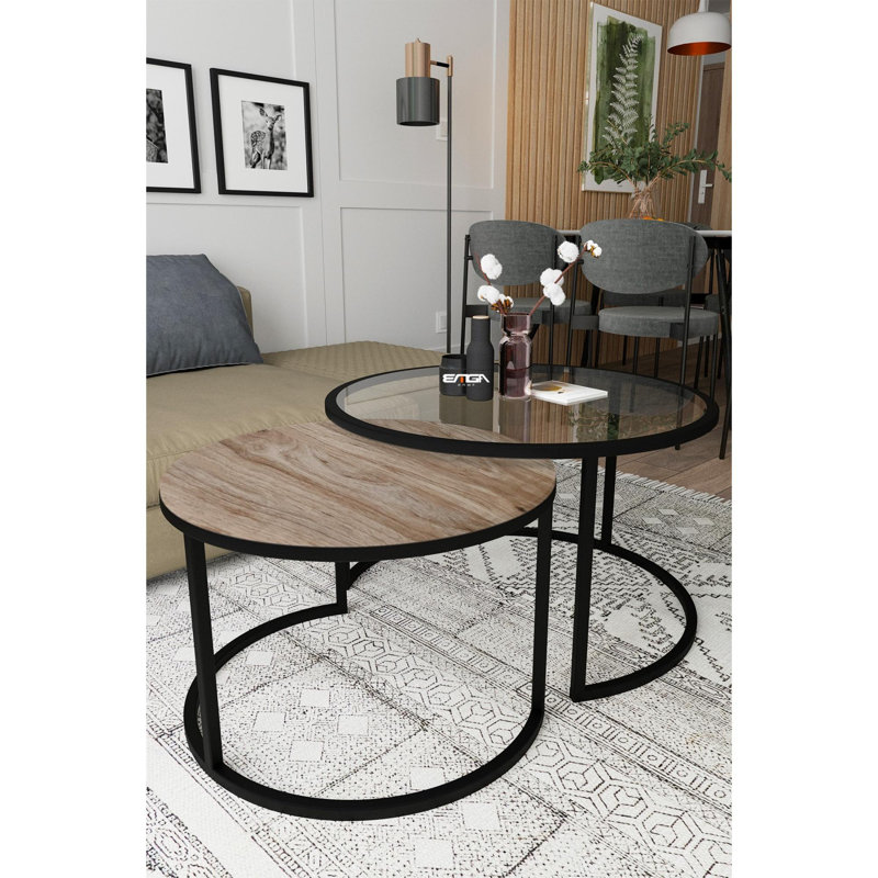 Glorias Coffee Table, Transparent/Antique Pine