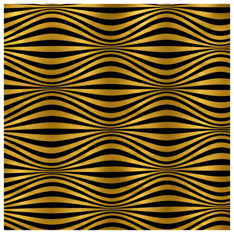 Gold Black Waves Blankets, 60in W x 80in H