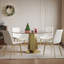 Table de salle à manger ronde de luxe de 53 pouces avec plateau en verre fumé, table de cuisine moderne pour 4 à 8 personnes, base en acier inoxydable doré et assemblage facile, table de petit-déjeuner peu encombrante pour les appartements-1787528086-1787528084
