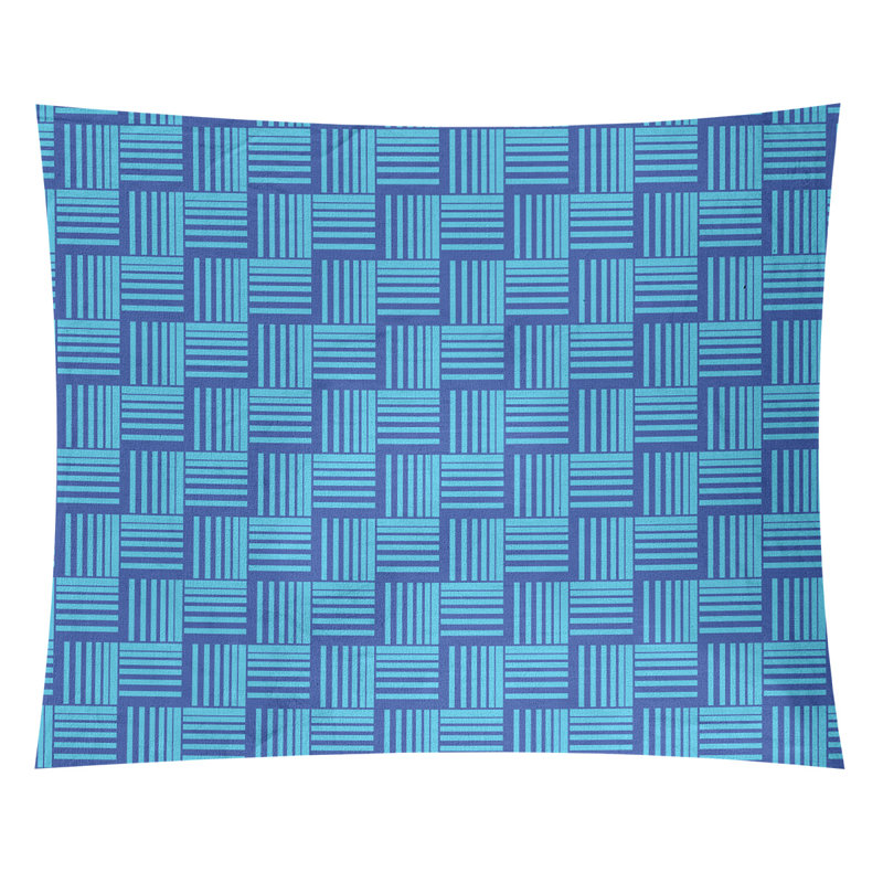 Tapisserie, H 51 po x l 60 po, Bleu / bleu sarcelle