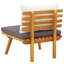 Fauteuil modulaire d'extérieur Roma, tissu blanc, bois d'acacia brun