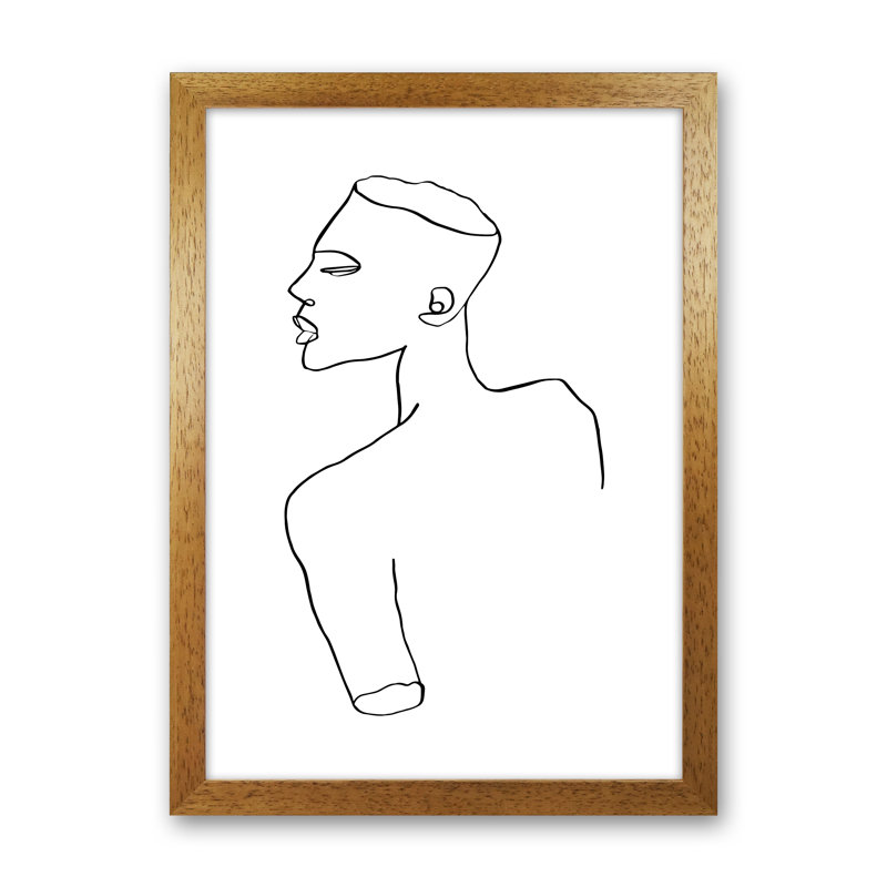 Female Statue 1 by Planeta444 - Print, Brown Framed, 46cm H x 34cm W x 3cm D