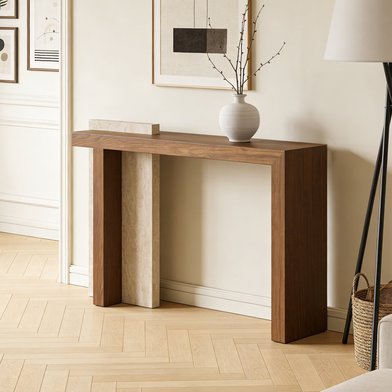 Console Camara, H 33,46 po x l 55,12 po x P 13,78 po, Brun / Beige