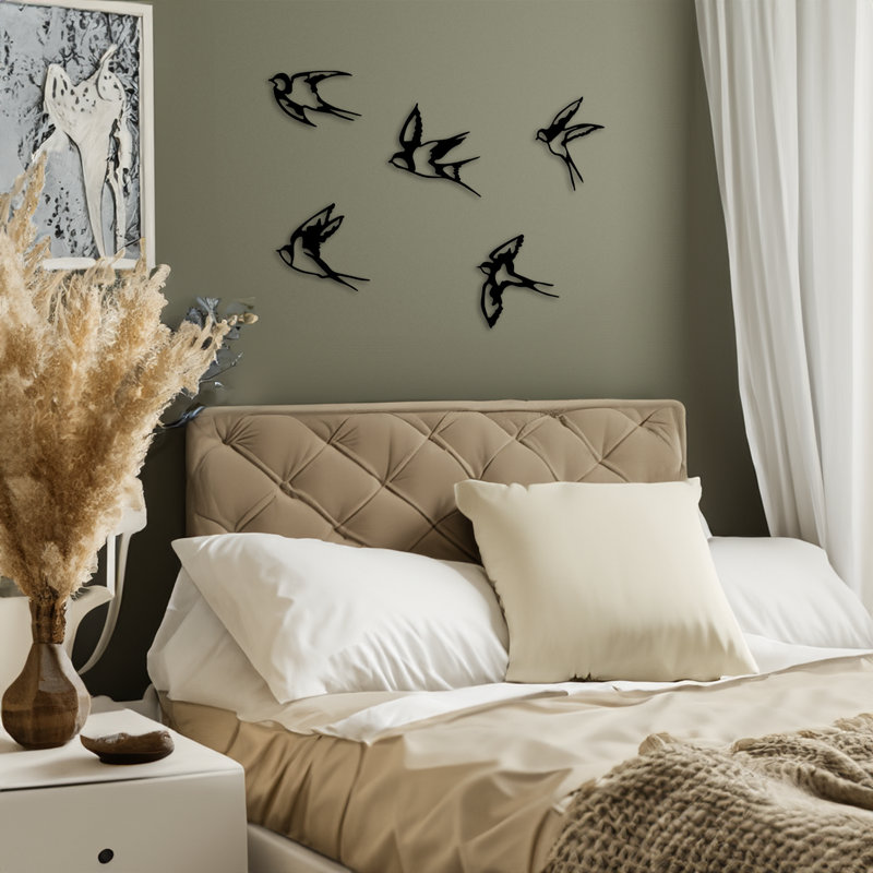 Decorative Metal Wall Accessory Set (5 Pieces), Black | 100% Metal, Thickness: 0.04 inches | Includes Sizes: 4.3 x 7.5 in, 7.5 x 7.5 in, 4.3 x 7.5 in, 6.7 x 7.5 in, 5.5 x 7.5 in | Stylish & Durable Home Decor, Perfect for Any Wall