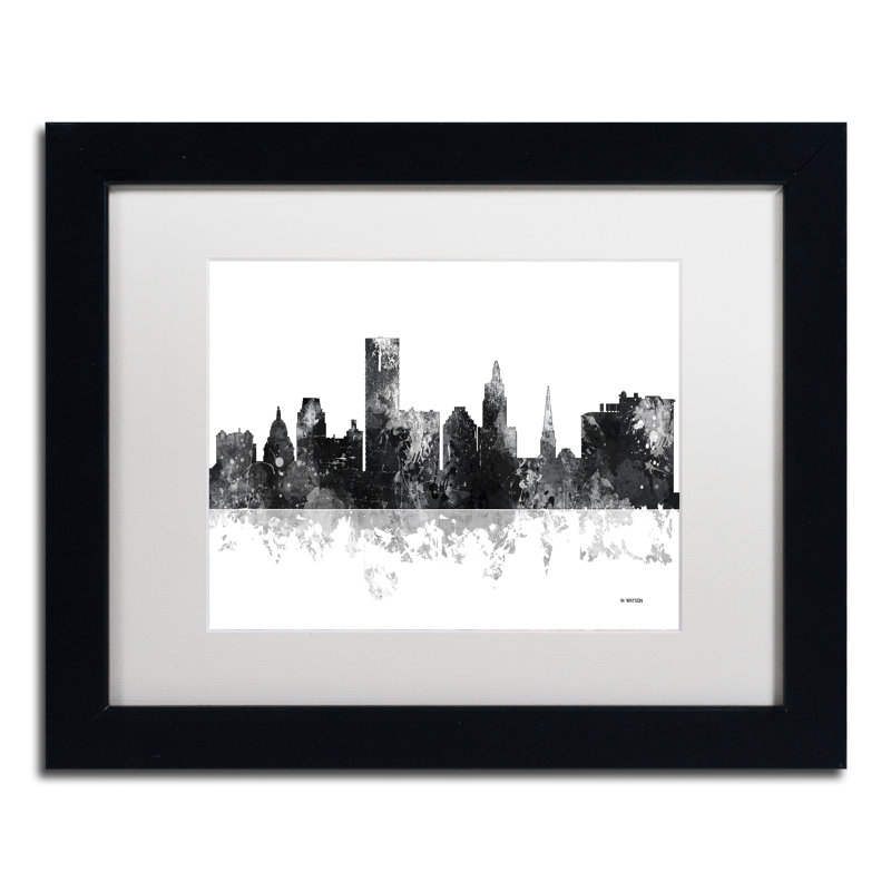 « providence ri horizon bg-1 », impression sur toile encadrée, H 11 po x l 14 po x P 0,5 po, Noir