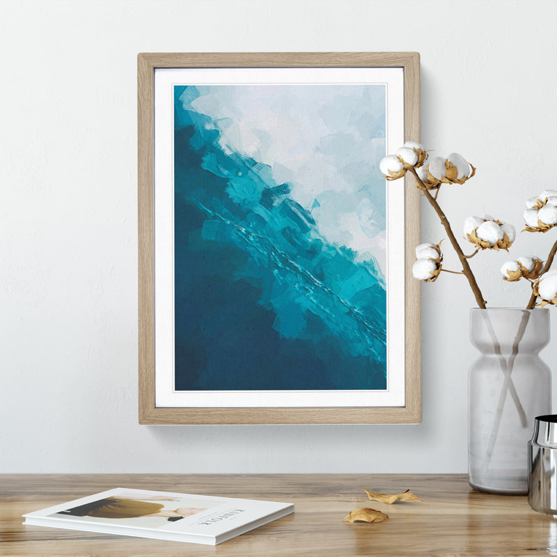 Ocean Droplets in Abstract - Framed Print, 64cm H x 46cm W x 2cm D, Black