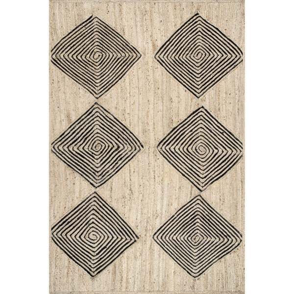 Arvin Olano x Rugs USA Axel Diamond Jute Natural Area Rug | Wayfair