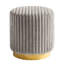 Tabouret Zelda avec base en acier doré et tissu cannelé gris-130968790