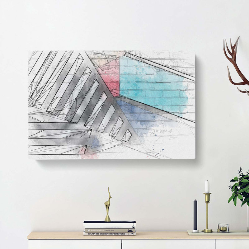Painted Bricks In Abstract - Wrapped Canvas, 40cm H x 60cm W x 3cm D