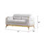 Meuble de salon moderne 3 pièces en crème, chenille douce, détails dorés et soutien lombaire gris, 2 options, structure en bois, accoudoirs roulés, conçu pour une assise confortable
